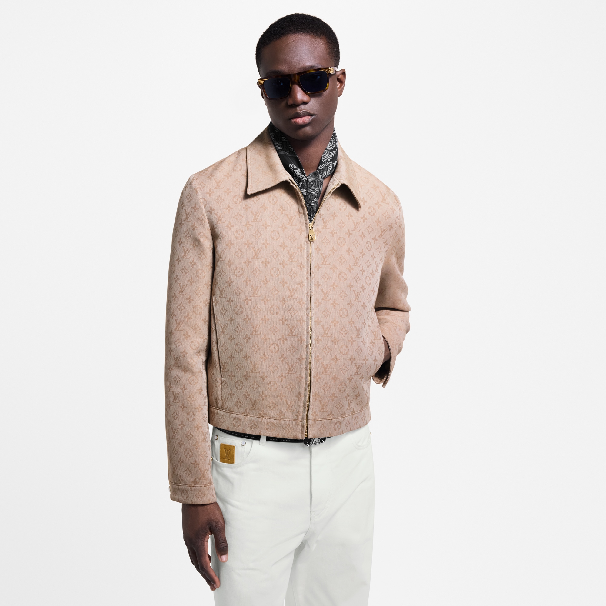 TI　FCRB MONOGRAM NYLON BLOUSON Monogram Reversible Leather Mix Blouson - Ready to Wear